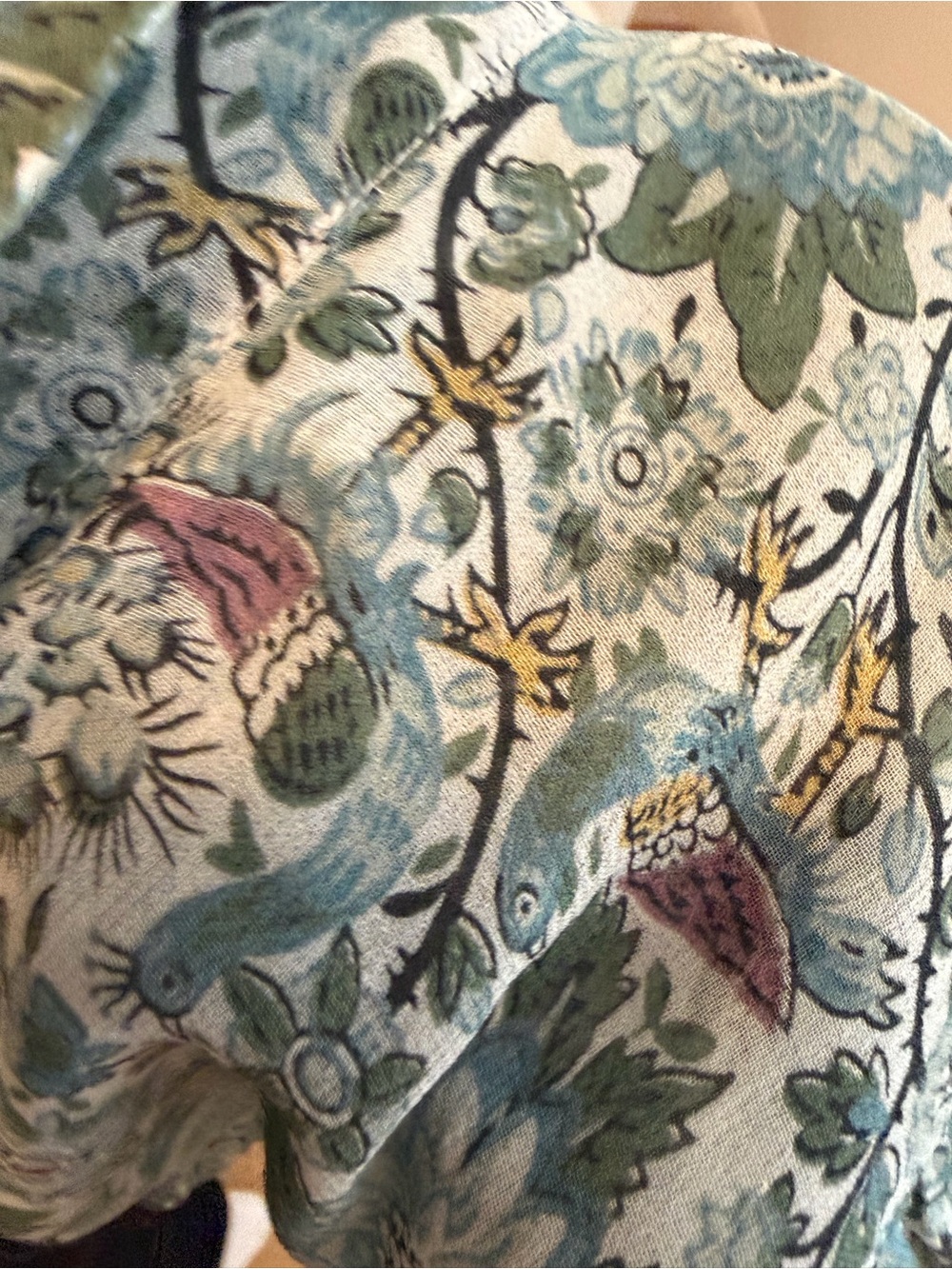 BY Timo Green Floral Ruffle Button-Front Blouse - Picture 4 of 4